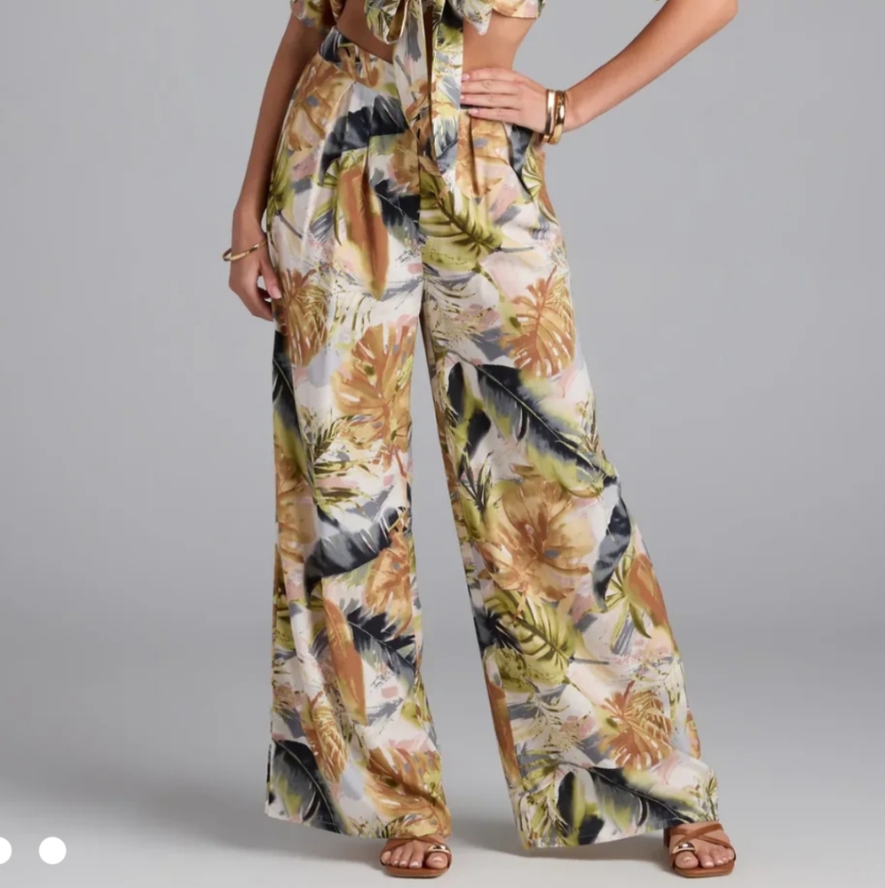 Windsor Sunny Escape Tropical Print Pants